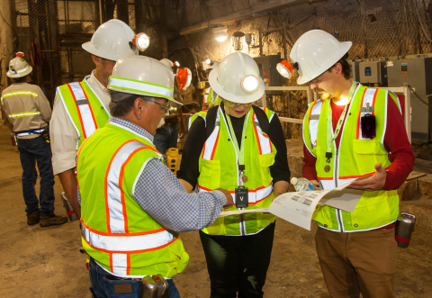 Members of a panel of mine experts tour the underground at the Waste Isolation Pilot Plant on a visit to the facility this month.