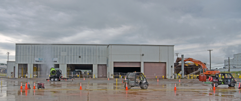 Demolition began on the 30,000-square-foot K-1423 Toll Enrichment Facility earlier this month.