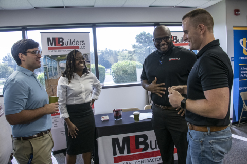 Employees with ML Builders meet with Savannah River Nuclear Solutions (SRNS) buyers at Protégé Day at the Savannah River Site. 