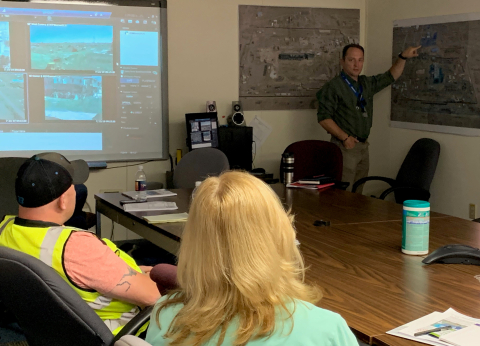 Employees from West Valley Demonstration Project (WVDP) receive a briefing from Jason Casper, vice president of Hanford’s Plutonium Finishing Plant Closure Project and former vice president of WVDP contractor CH2M HILL BWXT West Valley. 