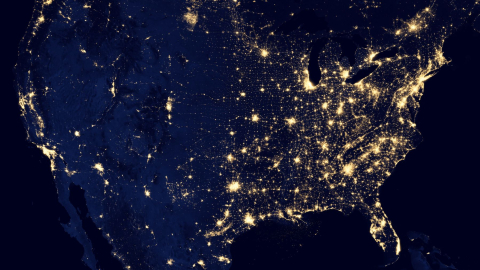 The United States at night