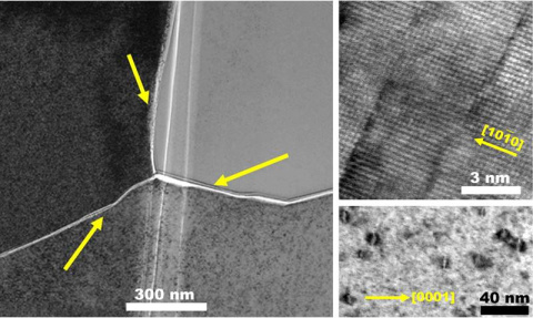 Atomic scale views of irradiation-induced defects in titanium diboride after irradiation at ~200 degrees Celsius. 