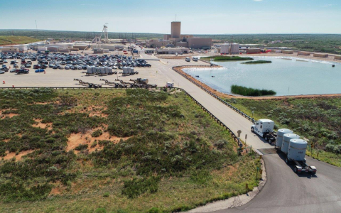 A shipment of defense-generated transuranic waste arrives at the WIPP repository for emplacement in an ancient salt formation 2,150 feet underground.