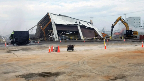 Oak Ridge crews spent several months completing deactivation work to prepare the K-1423 Toll Enrichment Facility for demolition. 