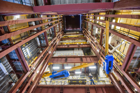 At Sandia National Laboratory, a view inside the 200-foot-tall solar tower is rare.
