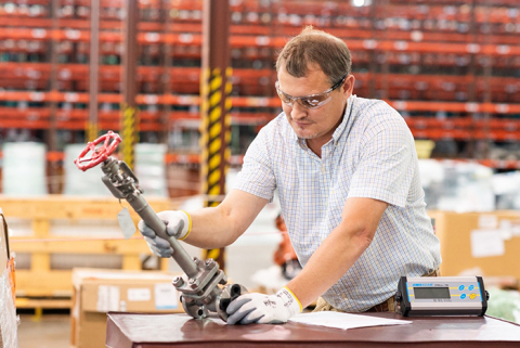 Savannah River Nuclear Solutions Receiving Inspector Eddie Walters evaluates parts delivered to the Savannah River Site based on quality assurance standards to prevent suspicious items from entering the site’s supply chain.