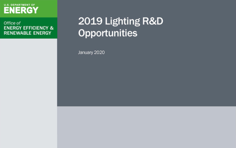 Cover of the 2019 Lighting R&D Opportunities report.