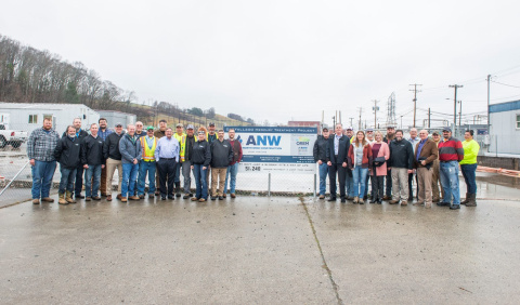 Oak Ridge workers celebrate a safety milestone on the Outfall 200 Mercury Treatment Facility project.