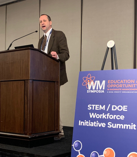 EM Principal Deputy Assistant Secretary Todd Shrader was keynote speaker at a STEM/DOE Workforce Initiative Summit held at the Waste Management Symposia. 
