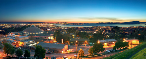 LBNL campus lit up at night.