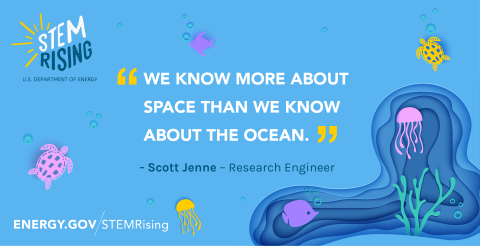 Scott Jenne works in ocean research with NREL. Scott Jenne works in ocean research with NREL.