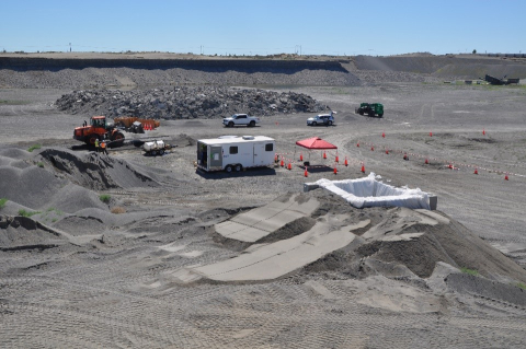 The EM Richland Operations Office and its contractor CH2M HILL Plateau Remediation Company are building an off-site mock-up of a conveyance system that will be used to move engineered grout from trucks into three at-risk underground structures on the Hanf
