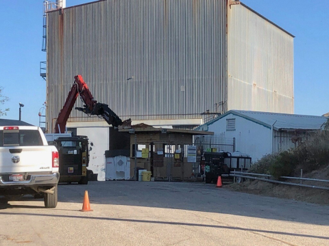 Workers have begun demolition at the Radioactive Materials Handling Facility complex at the Energy Technology Engineering Center.