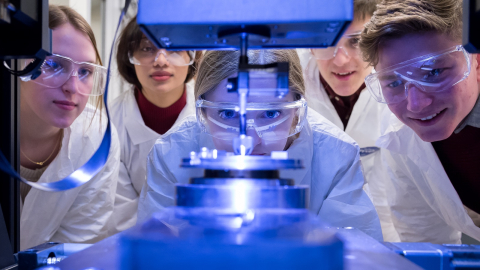 Students from Lakes Community High School in Lake Villa work at the CNM at Argonne in February 2020 as part of the ESRP. Students from Lakes Community High School in Lake Villa work at the CNM at Argonne in February 2020 as part of the ESRP.