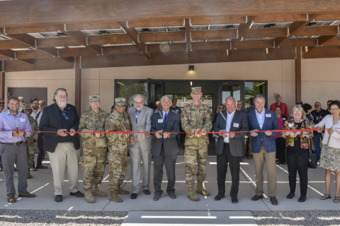 Leaders over the Gathering Place project cut a ribbon during a ceremony at Kirtland Air Force Base, N.M., Sept. 6, 2019. Leaders over the Gathering Place project cut a ribbon during a ceremony at Kirtland Air Force Base, N.M., Sept. 6, 2019. (U.S. Air Force photo by Airman 1st Class Austin J. Prisbrey)