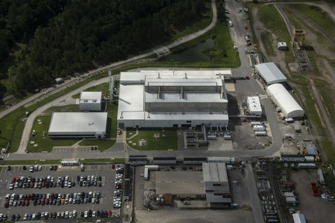An aerial view of the Salt Waste Processing Facility (SWPF), which has been approved for operations at the Savannah River Site. The SWPF is the last major piece of the liquid waste treatment system to be completed at Savannah River.