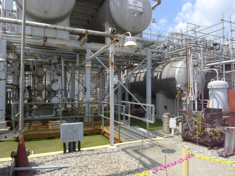 A view of the interior of the Savannah River Site H Canyon, where steam provides heat for chemical processing activities and the transfer of radioactive materials between tanks. A dedicated team has been hired to prepare for outages full time at the facil