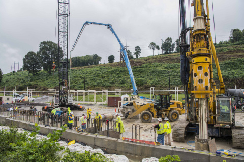 Workers constructing the Mercury Treatment Facility
