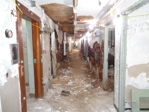 Crews in full protective gear have been conducting asbestos abatement inside remaining Biology Complex buildings at Oak Ridge since early 2019. 