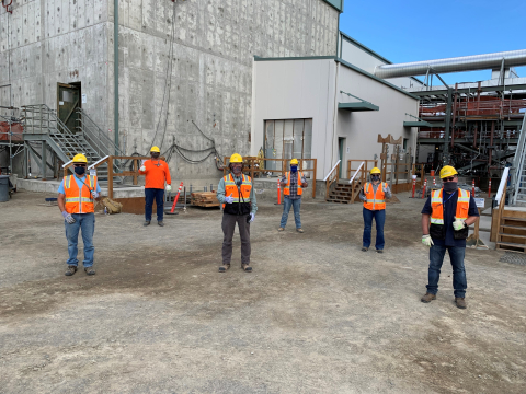 Pictured from left are Waste Treatment Completion Company’s Effluent Management Facility startup team members Greg Westby, Roger Tillenburg, James Jones, Duane Almond, Rhonda De Jonghe, and Pete Hingston.