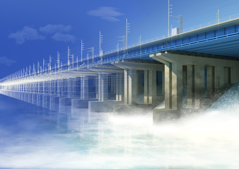 Illustration of a hydropower dam. 