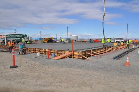 A concrete pad that will be the future interim storage area for 1,936 highly radioactive capsules of cesium and strontium is now in place at the Hanford Site.