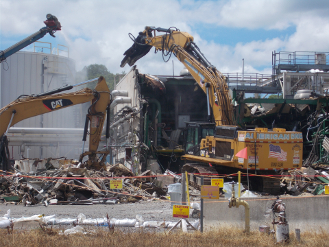 Workers at the West Valley Demonstration Project (WVDP) demolished a nearly 7,000-square-foot utility building, shown here, earlier this year. WVDP cleanup contractor CH2M HILL BWXT West Valley received the DOE Voluntary Protection Program Star of Excelle