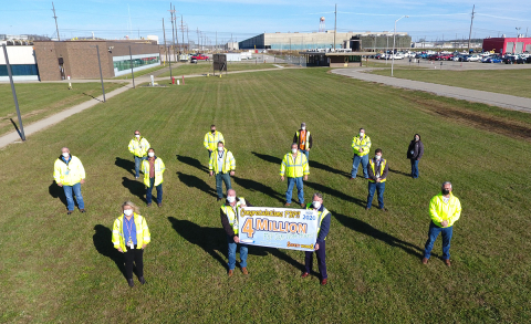 Fluor-BWXT Portsmouth employees celebrate their achievement of 4 million safe work hours at the Portsmouth Site.