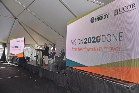 In October, Energy Secretary Dan Brouillette was joined by congressional, state, and local leaders to celebrate the completion of Vision 2020 at Oak Ridge. It marked the first time in the world an entire enrichment complex was removed.