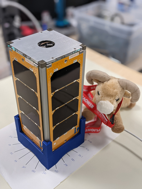 In March, Peter Thornton drove to Houston, Texas, to deliver the flight-ready RamSat to NASA for loading onto the spacecraft bound for the International Space Station.