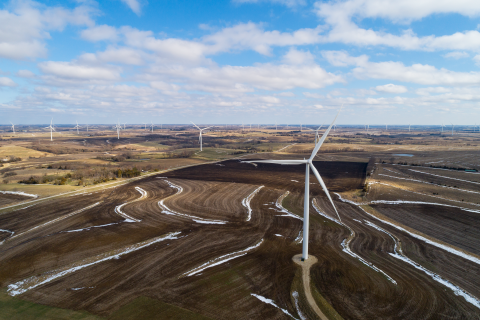 Land-Based wind turbine farm.