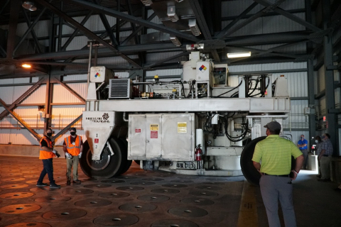Crews at Savannah River Remediation successfully double-stacked the first canisters in an underground vault in the Glass Waste Storage Building 2 at the Savannah River Site using the shielded canister transporter.