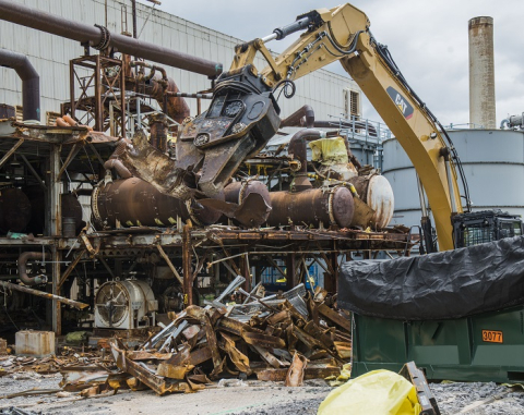 EM crews cleaned and demolished Column Exchange (COLEX) equipment on the west end of the Alpha-4 Building at the Y-12 National Security Complex. So far, the effort has retrieved more than 10,000 pounds of mercury.