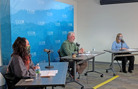 UCOR President and CEO Ken Rueter was joined by UCOR employees Cheyanna Hawn, left, and Anna Summers in a recent virtual presentation to the Energy Communities Alliance. The hour-long session focused on workforce development best practices.