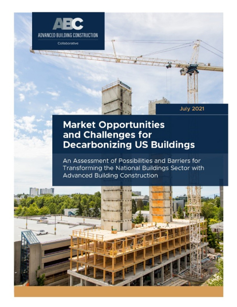 Cover of the report, "Market Opportunities and Challenges for Decarbonizing U.S. Buildings."