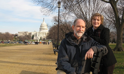 Shaw and wife Maja exploring the National Mall.