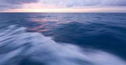 Ocean waves and the sunset.