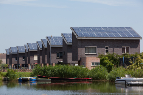 Residential buildings with solar rooftops