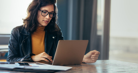 Woman sitting at desk