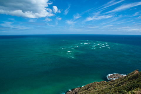 Aerial view of the ocean.