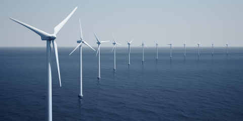 Offshore wind farm in the day