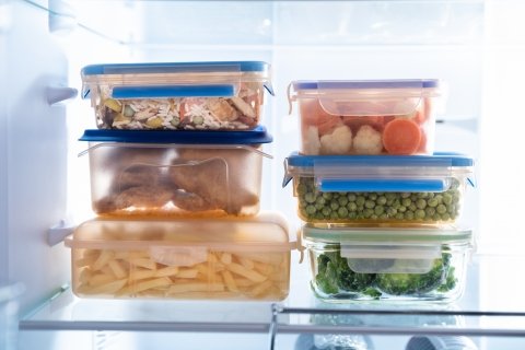 Containers in a refrigerator