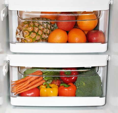 Produce drawers in a refrigerator