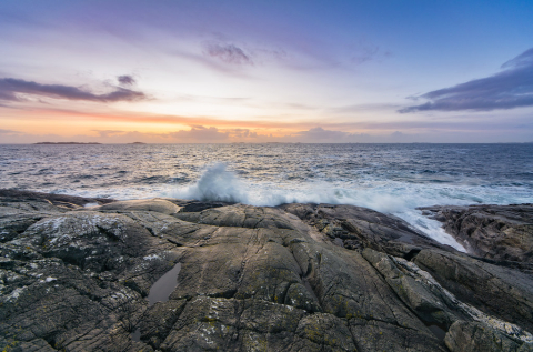 Sunset over the ocean.