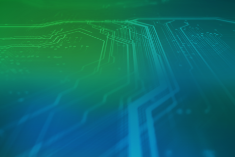 Closeup of circuit paths.