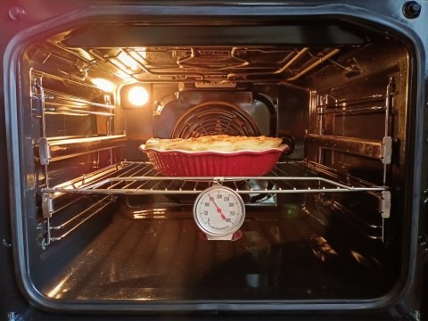 Oven with temperature gauge