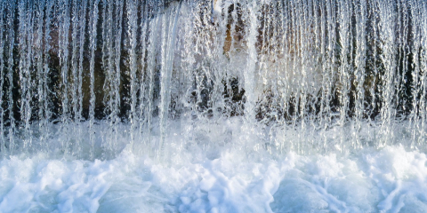 Water flowing into a river.
