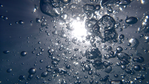 Bubbles underwater.