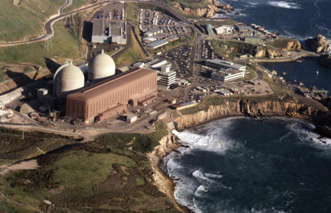 An aerial photo of the Diablo Canyon nuclear facility.