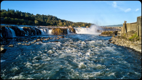 A photo of a waterfall